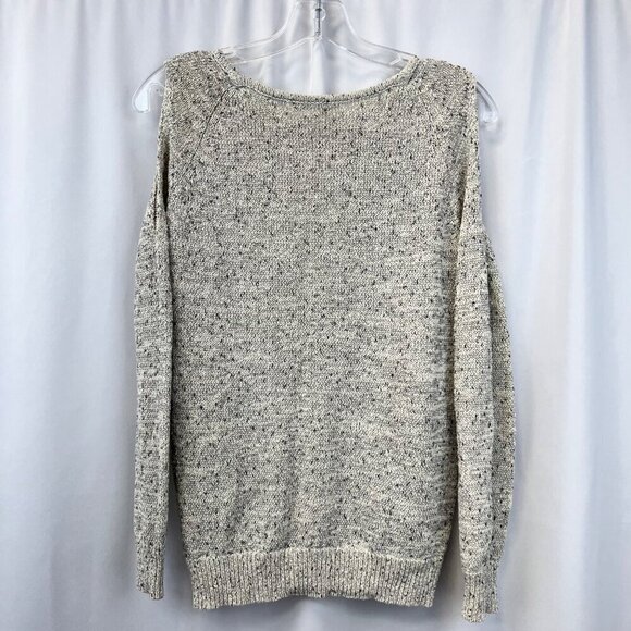 TART Women’s Cold Shoulder Long Sleeve Sweater Cream/Black Round Neck Small - Picture 7 of 9